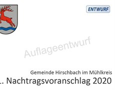Foto für Auflage Nachtragsvoranschlag- Gemeinde Hirschbach im Mühlkreis 2020